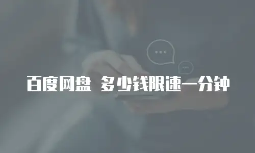 百度网盘 多少钱限速一分钟