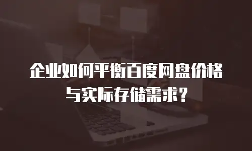 企业如何平衡百度网盘价格与实际存储需求？