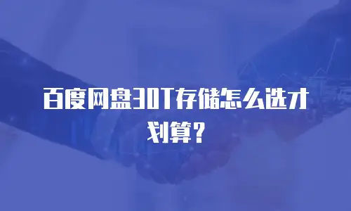 百度网盘30T存储怎么选才划算？