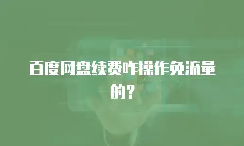 百度网盘续费咋操作免流量的？