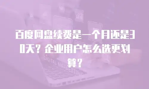 百度网盘续费是一个月还是30天？企业用户怎么选更划算？
