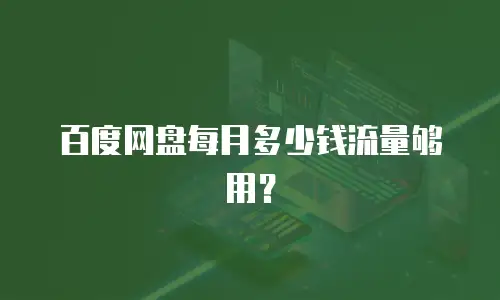 百度网盘每月多少钱流量够用？