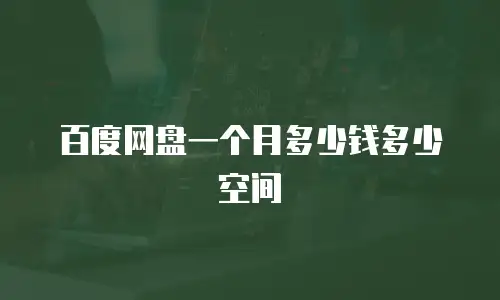 百度网盘一个月多少钱多少空间
