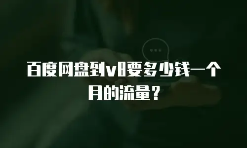 百度网盘到v8要多少钱一个月的流量？