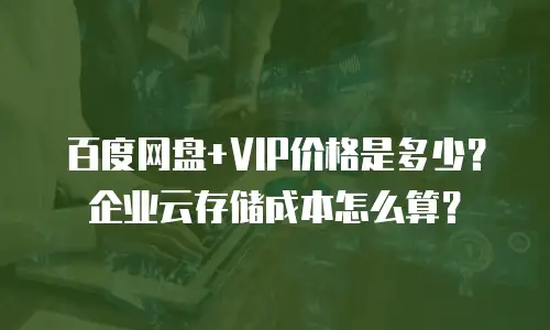 百度网盘+VIP价格是多少？企业云存储成本怎么算？