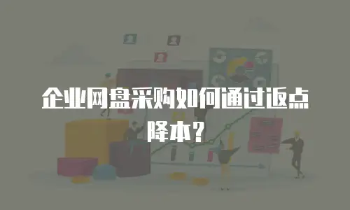 企业网盘采购如何通过返点降本？
