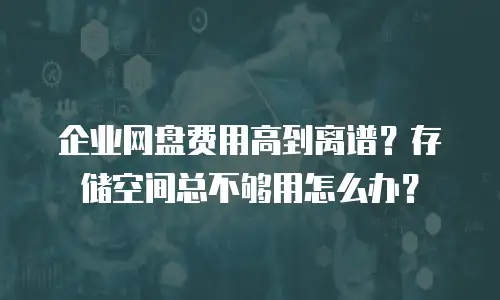 企业网盘费用高到离谱？存储空间总不够用怎么办？