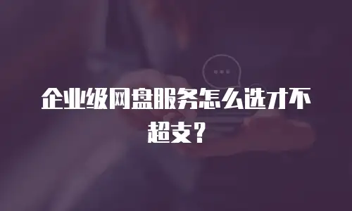 企业级网盘服务怎么选才不超支？