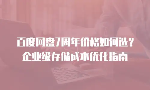 百度网盘7周年价格如何选？企业级存储成本优化指南