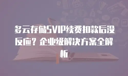 多云存储SVIP续费扣款后没反应？企业级解决方案全解析