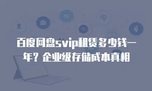 百度网盘svip租赁多少钱一年？企业级存储成本真相