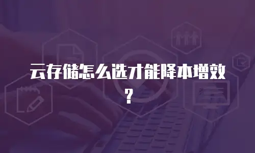 云存储怎么选才能降本增效？
