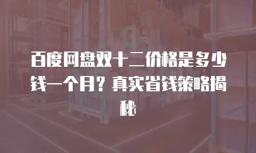 百度网盘双十二价格是多少钱一个月？真实省钱策略揭秘