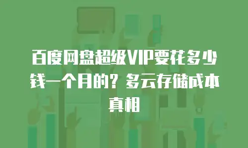 百度网盘超级VIP要花多少钱一个月的？多云存储成本真相