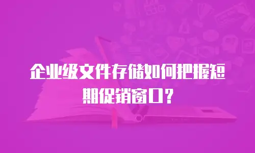 企业级文件存储如何把握短期促销窗口？