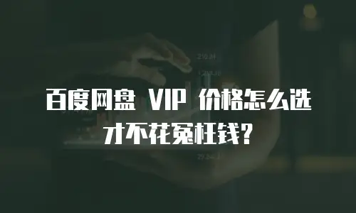 百度网盘 VIP 价格怎么选才不花冤枉钱？