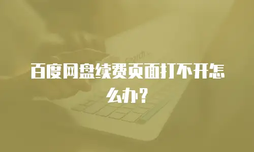 百度网盘续费页面打不开怎么办？