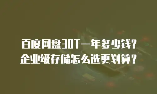 百度网盘30T一年多少钱？企业级存储怎么选更划算？