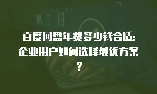 百度网盘年费多少钱合适：企业用户如何选择最优方案？