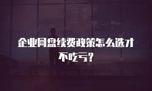 企业网盘续费政策怎么选才不吃亏？