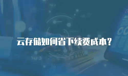 云存储如何省下续费成本？