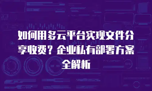 如何用多云平台实现文件分享收费？企业私有部署方案全解析