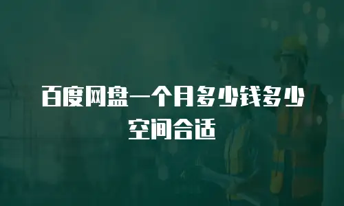 百度网盘一个月多少钱多少空间合适