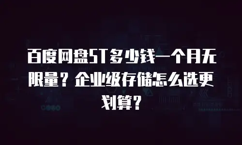 百度网盘5T多少钱一个月无限量？企业级存储怎么选更划算？