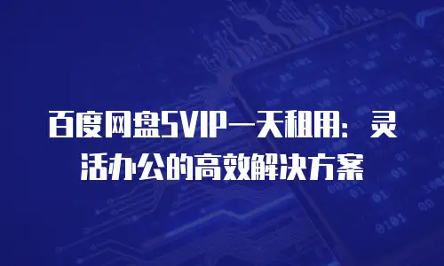 百度网盘SVIP一天租用：灵活办公的高效解决方案