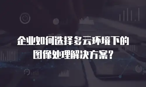 企业如何选择多云环境下的图像处理解决方案？