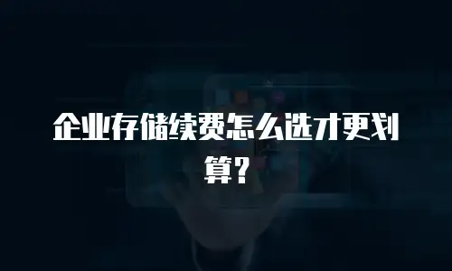 企业存储续费怎么选才更划算？