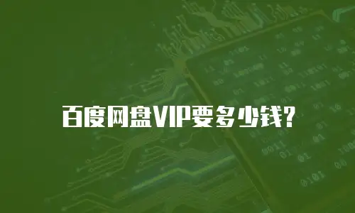 百度网盘VIP要多少钱？