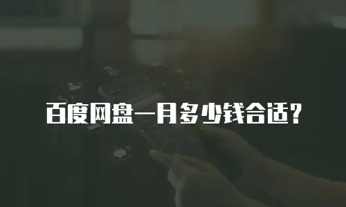 百度网盘一月多少钱合适？