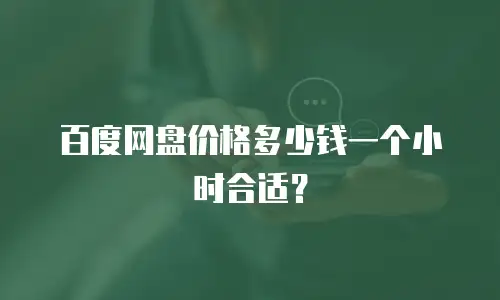 百度网盘价格多少钱一个小时合适？