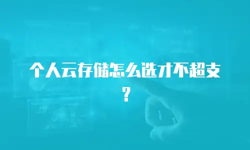 个人云存储怎么选才不超支？