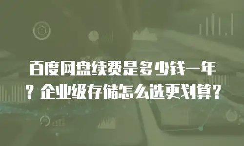 百度网盘续费是多少钱一年？企业级存储怎么选更划算？