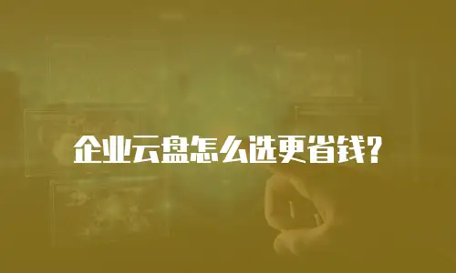 企业云盘怎么选更省钱？