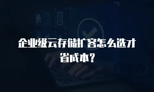 企业级云存储扩容怎么选才省成本？