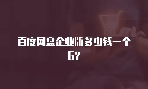 百度网盘企业版多少钱一个G？