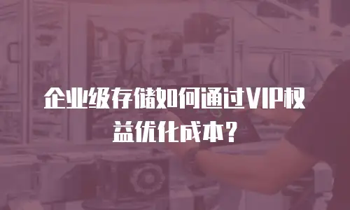 企业级存储如何通过VIP权益优化成本？