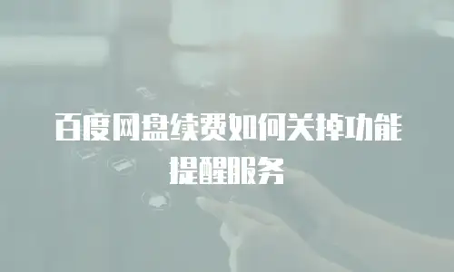 百度网盘续费如何关掉功能提醒服务