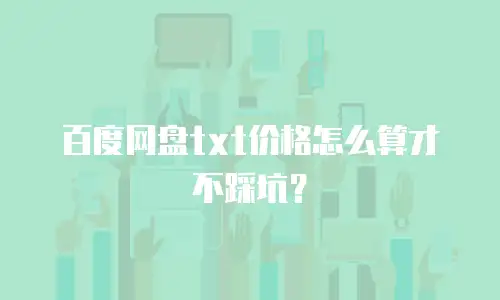 百度网盘txt价格怎么算才不踩坑？