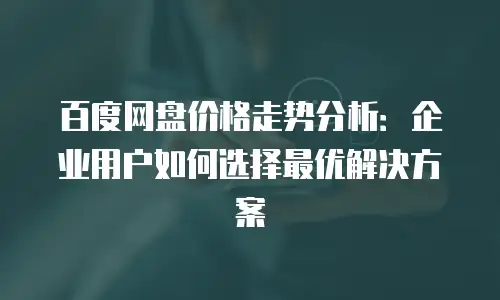 百度网盘价格走势分析：企业用户如何选择最优解决方案