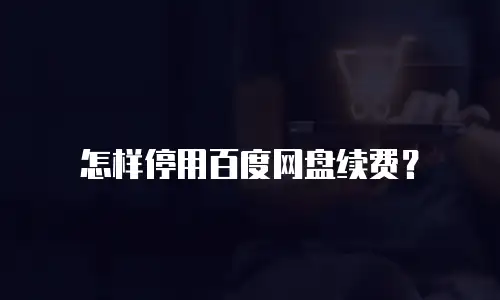 怎样停用百度网盘续费？