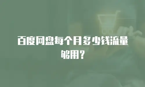 百度网盘每个月多少钱流量够用？