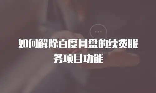 如何解除百度网盘的续费服务项目功能