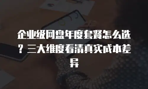 企业级网盘年度套餐怎么选？三大维度看清真实成本差异