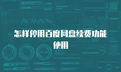 怎样停用百度网盘续费功能使用