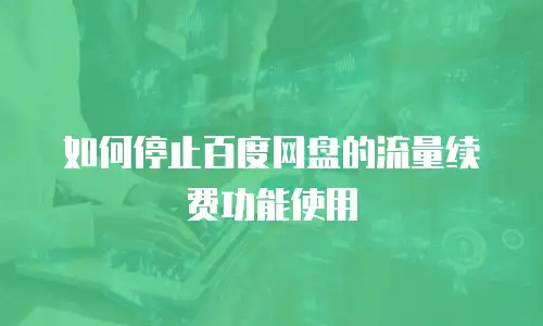 如何停止百度网盘的流量续费功能使用