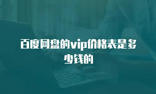 百度网盘的vip价格表是多少钱的